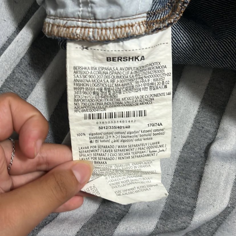 Bershka Lacivert ispanyol paça Kadın Kot Pantolon - Görsel 5