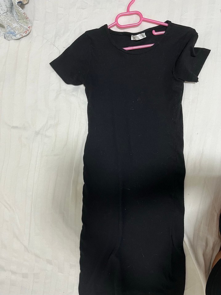 Siyah Mini Günlük Elbise - Görsel 3