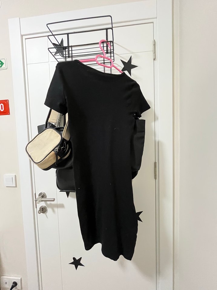 Siyah Mini Günlük Elbise - Görsel 2