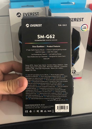 Everest SM-G62 Çok Renkli Aydınlatmalı Gaming Mouse - Görsel 2