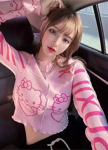 s Beden pembe Renk Hello Kitty bluz