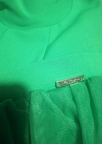 38 Beden turkuaz Renk Turkuaz Mini Kat Kat Tül Abiye Elbise