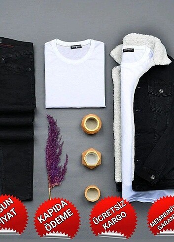 KOT PANTOLON & T-SHİRT+ KÜRKLÜ CEKET