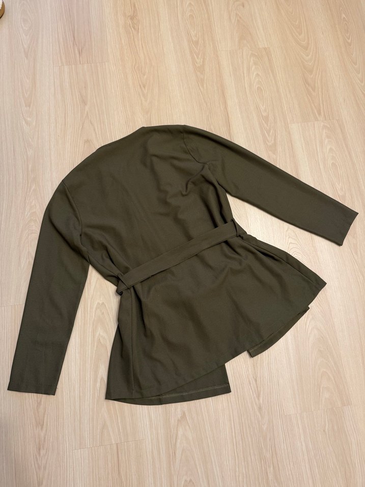 People by Fabrika Kemerli Haki Ceket - Görsel 2