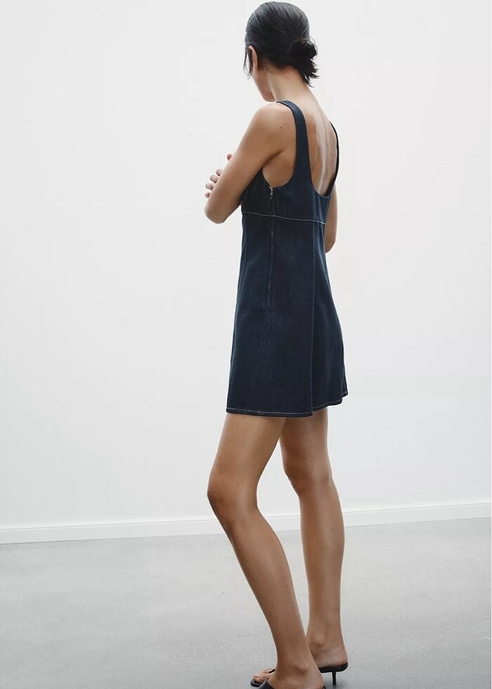 Zara Trf Denim Elbise - Görsel 5