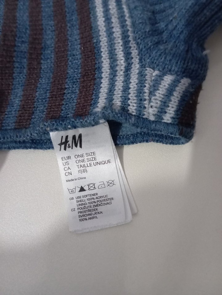 Mavi Gri Çizgili Bebek Önlüğü - Görsel 2