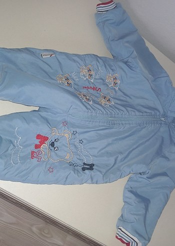 Mavi Nakışlı Bebek Kar Tulumu - Görsel 2