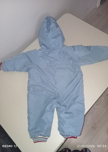 Mavi Nakışlı Bebek Kar Tulumu - Görsel 3