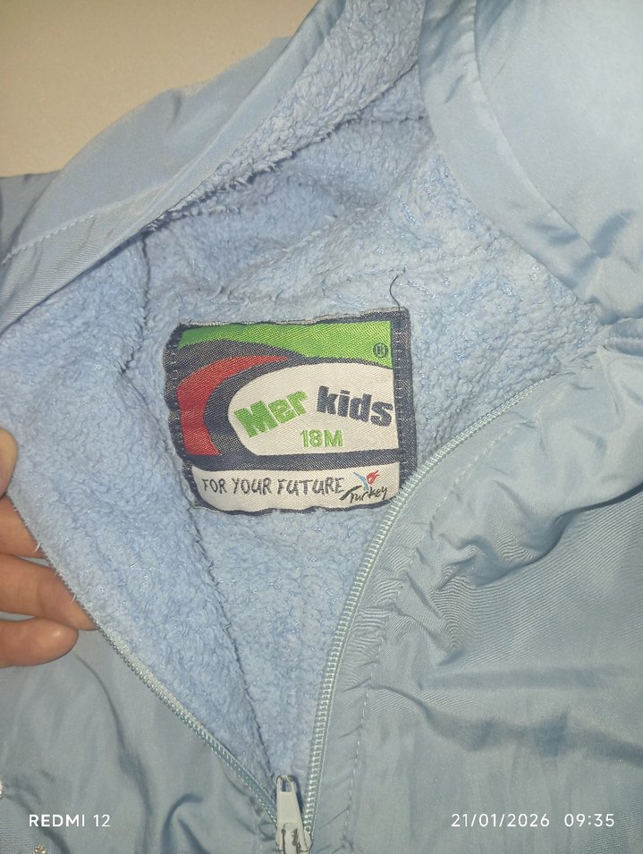 Mavi Nakışlı Bebek Kar Tulumu - Görsel 4