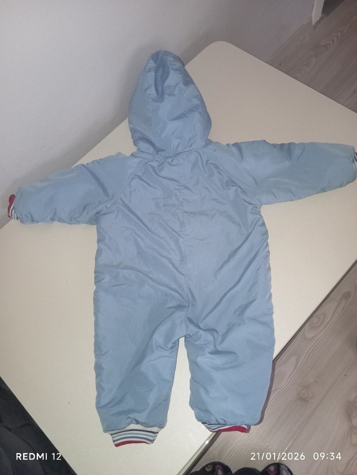 Mavi Nakışlı Bebek Kar Tulumu - Görsel 3