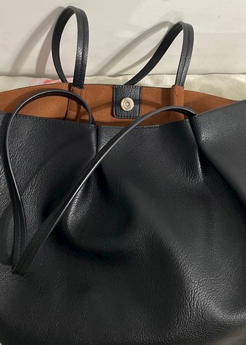 Stradivarius Stradivarius Siyah Minimalist Deri Kadın Çanta