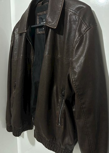 s Beden Pull & Bear Kahverengi Deri Bomber Ceket