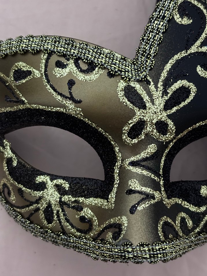 Erkek Maskeli Balo Maske Gold Siyah - Görsel 4