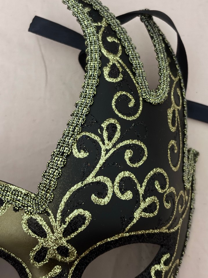 Erkek Maskeli Balo Maske Gold Siyah - Görsel 3