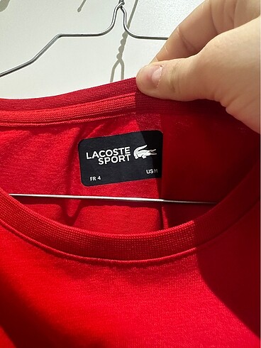 m Beden Lacoste- Sport Kırmızı Logo Baskılı Tişört