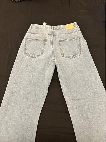 ZARA-Açık Mavi Yüksek Bel Wide Leg Jean