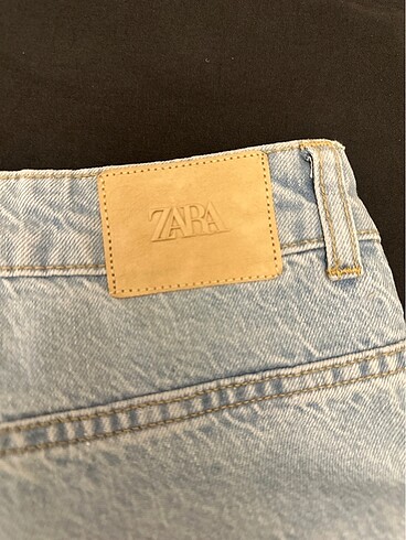 40 Beden ZARA-Açık Mavi Yüksek Bel Wide Leg Jean