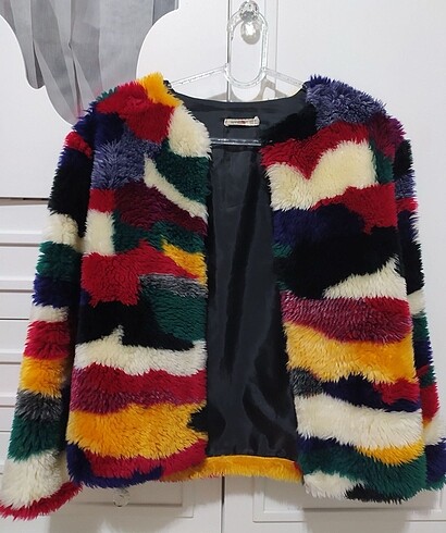 Zara Ambar Renkli Peluş Mont