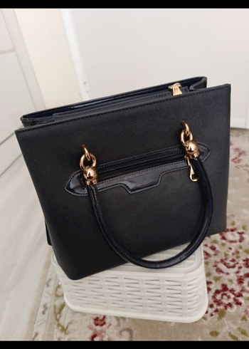 lacivert Deri Klasik Kadın Çanta - Görsel 2