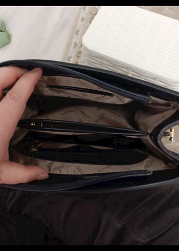 lacivert Deri Klasik Kadın Çanta - Görsel 4