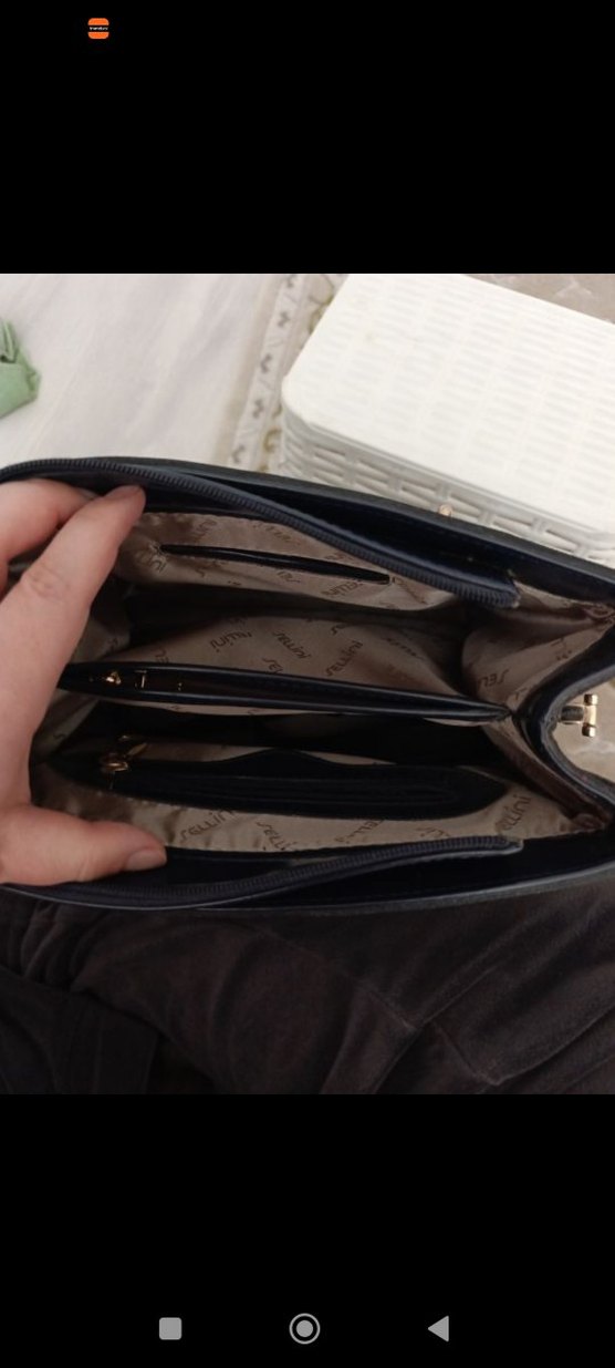 lacivert Deri Klasik Kadın Çanta - Görsel 4