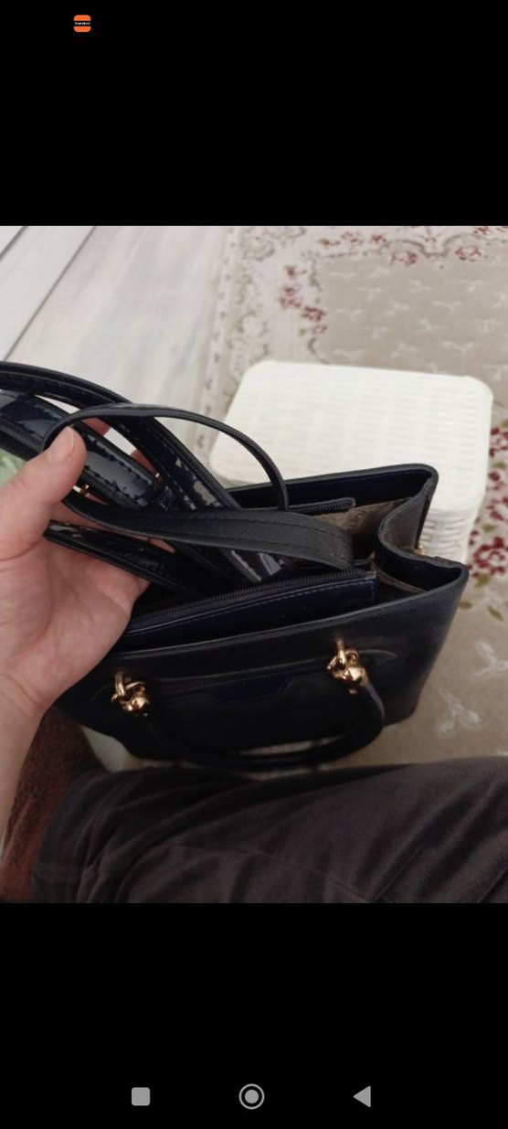 lacivert Deri Klasik Kadın Çanta - Görsel 3