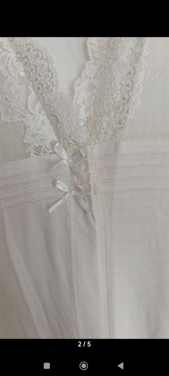 Dantelli V Yaka Uzun Kollu sabahlık - Görsel 2