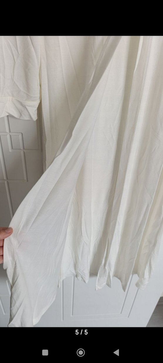 Dantelli V Yaka Uzun Kollu sabahlık - Görsel 4