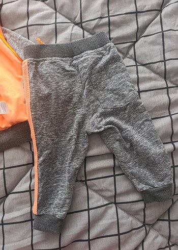 Kız Çocuk Gri Fermuarlı Kapüşonlu Eşofman Takımı - Görsel 2