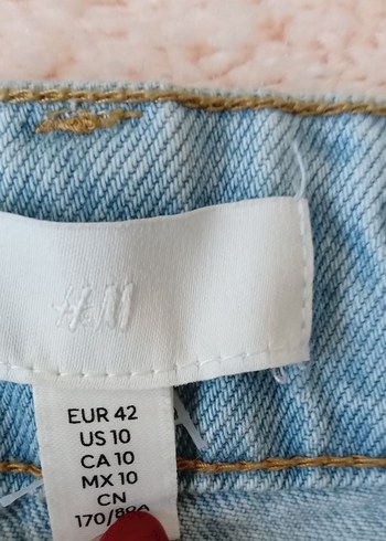 H&M Mavi 90's straight regular waist pantolon
