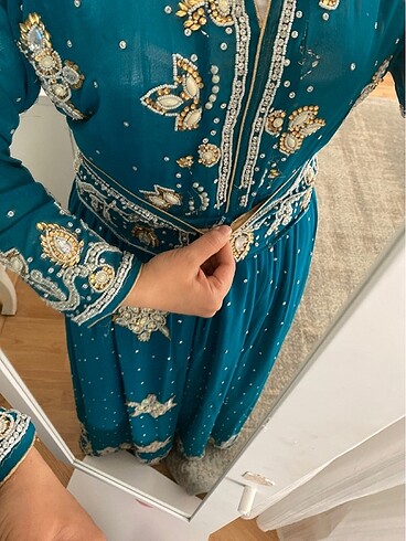 xl Beden mavi Renk Yöresel özel dikim kumaş