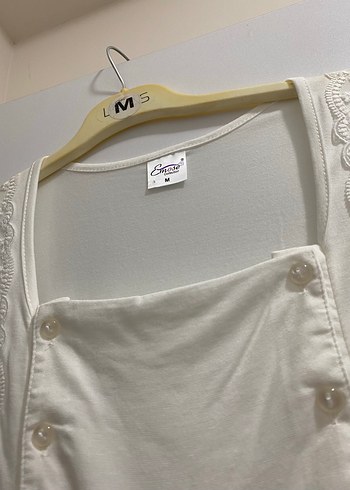 Uzun Beyaz Kadın Sabahlık lohusa geceliği - Görsel 3