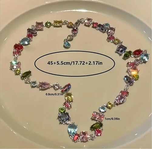  Beden çeşitli Renk Swarovski model kolye