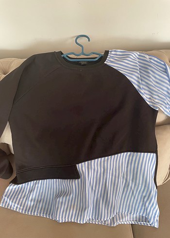 Cos Siyah Beyaz Cizgili Rahat Sweatshirt