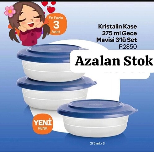 Kristal kase üçlü 275 ml