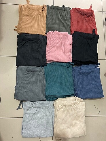 diğer Beden çeşitli Renk Fitilli bol pantolon