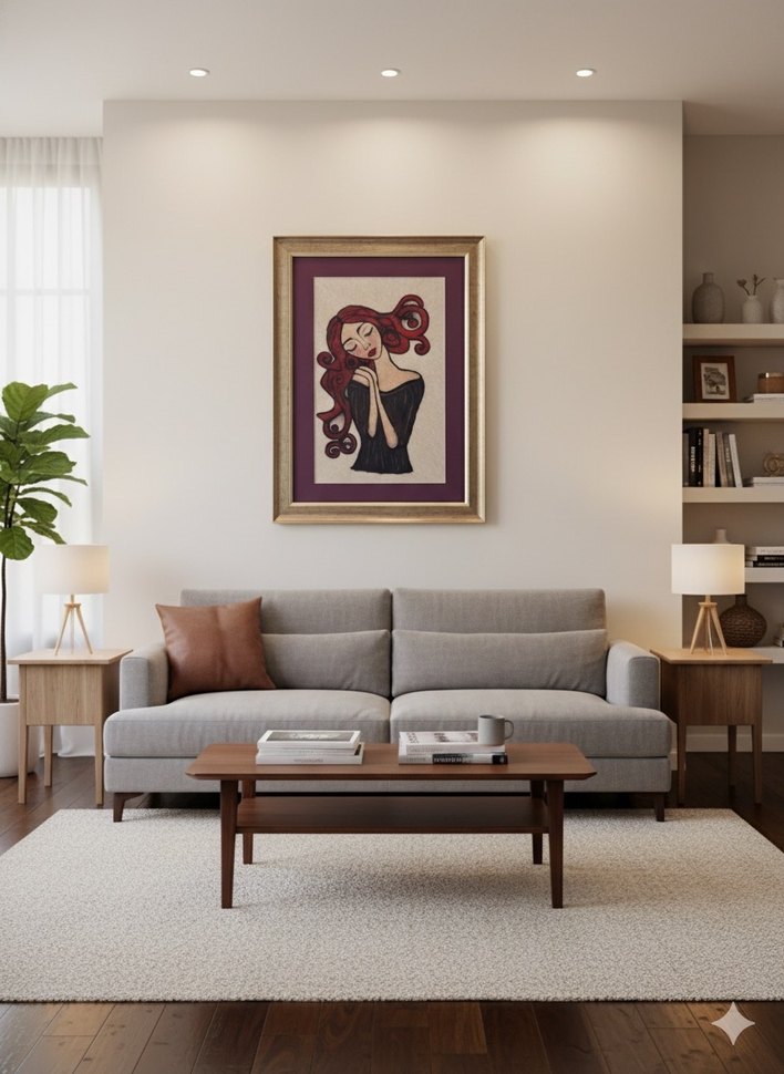 Çerçeveli Kadın Figürlü Tablo - Görsel 4