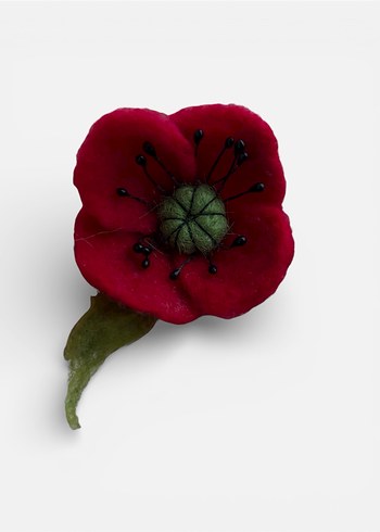 Kırmızı Çiçek Broş - Görsel 3