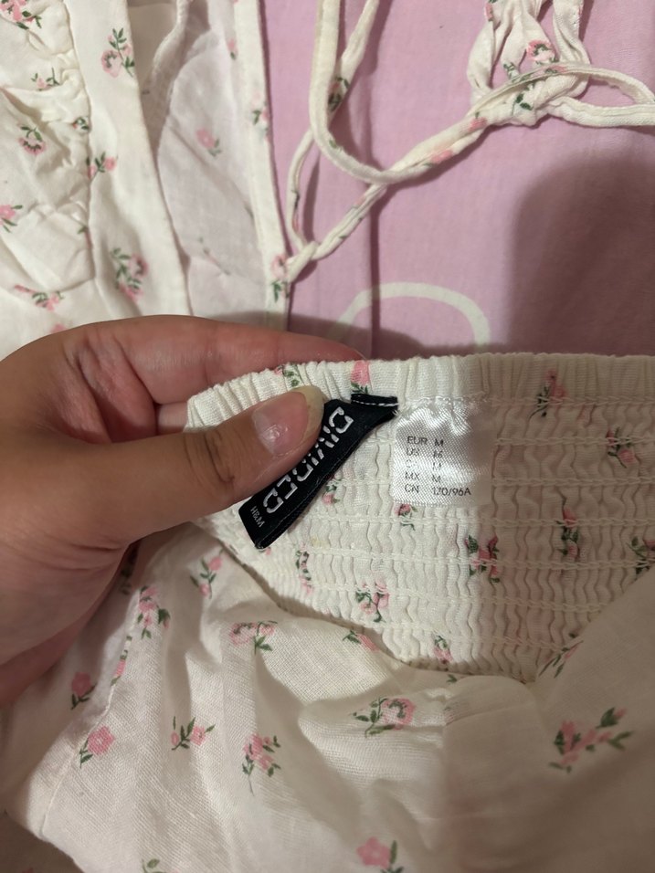 Çiçek Detaylı Pembe mini Coquette Elbise - Görsel 2