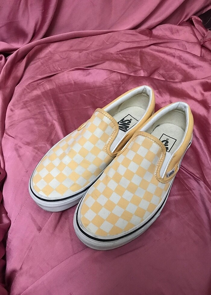 Vans sarı Checkerboard Slip-On ayakkabı - Görsel 2