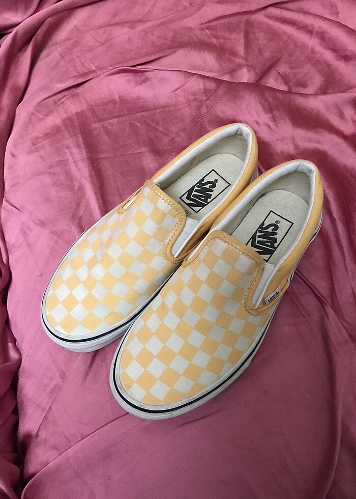 Vans sarı Checkerboard Slip-On ayakkabı - Görsel 4