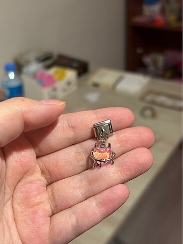 Sallantılı hologram kalp İtalyan charm