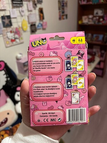 diğer Beden Sanrio Hello Kitty temalı Uno oyun kartları