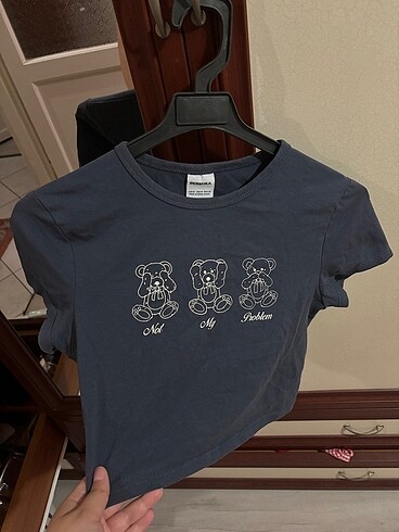 Bershka Bershka ayıcıklı lacivert crop