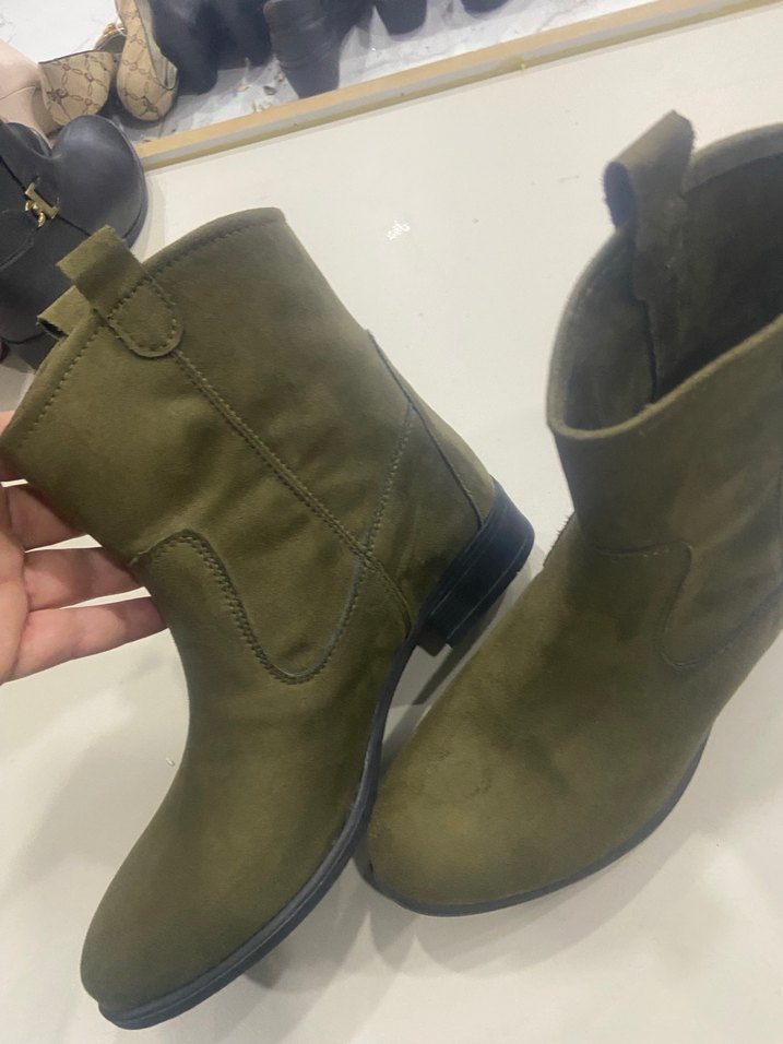 Haki Süet Tokalı Kadın Bot - Görsel 4