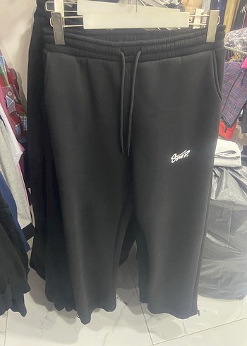 Unisex Siyah Fermuarlı Rahat Eşofman Altı baggy - Görsel 2