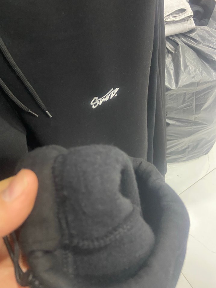 Unisex Siyah Fermuarlı Rahat Eşofman Altı baggy - Görsel 3