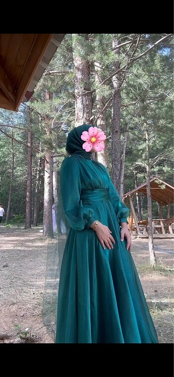 Yeşil Tesettür Abiye