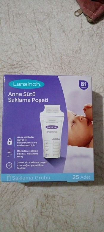 Lansinoh anne sütü saklama poşeti