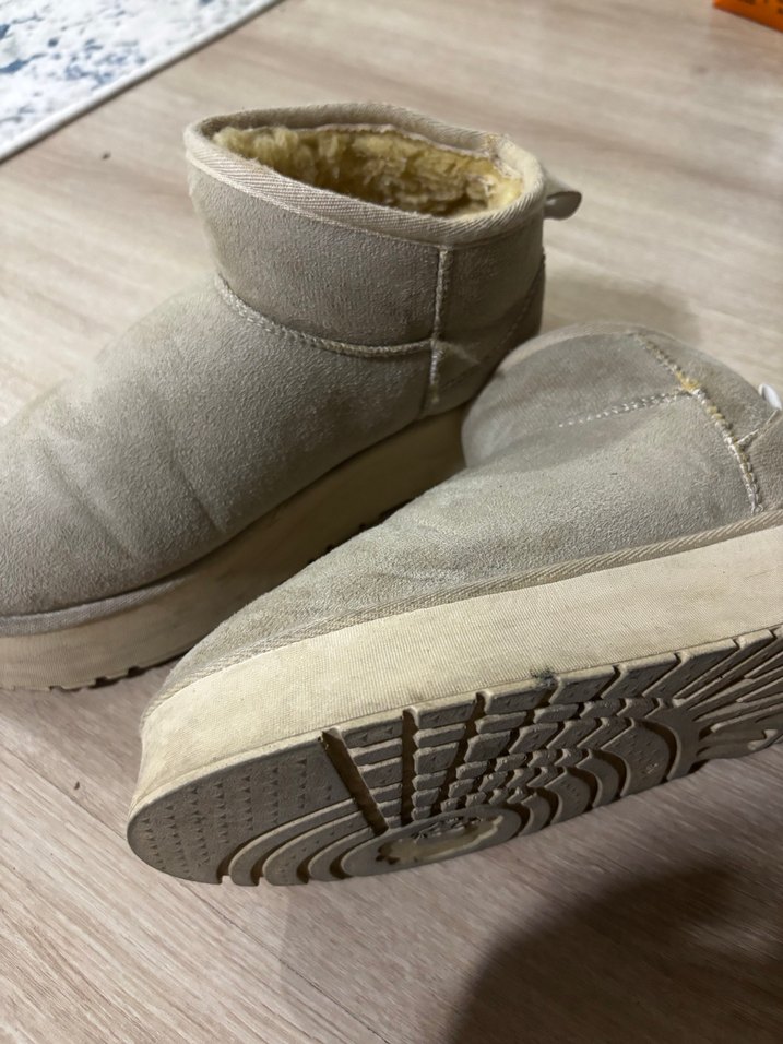 Bej Süet Kadın Kürklü Dolgu Topuk Bot - Görsel 3